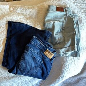 Vintage Hollister jeans shorts bundle size 10 low high rise distressed cotton